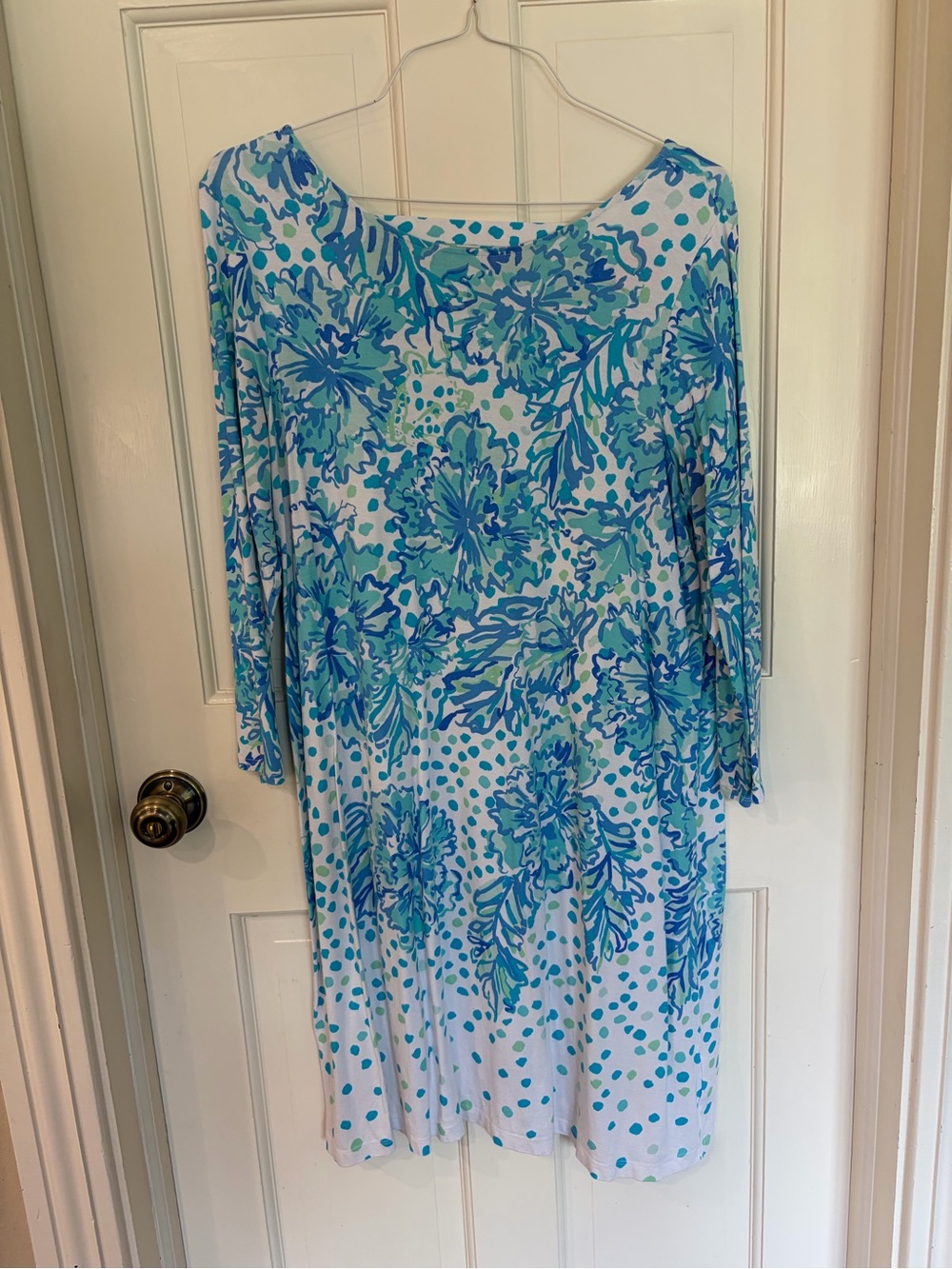 Lilly Pulitzer Aqua and Teal Floral Dress
